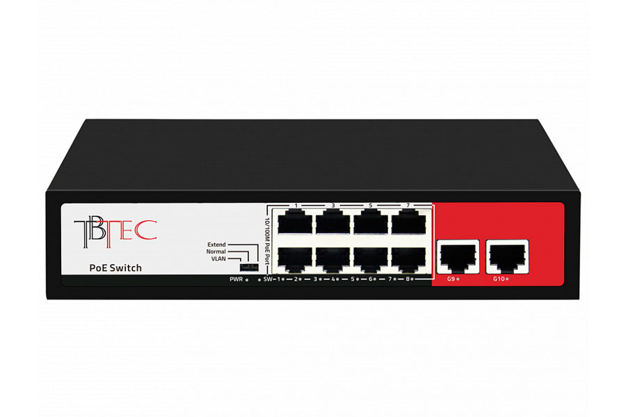 Неуправляемый 8-портовый PoE коммутатор TBTec TBP-4208G